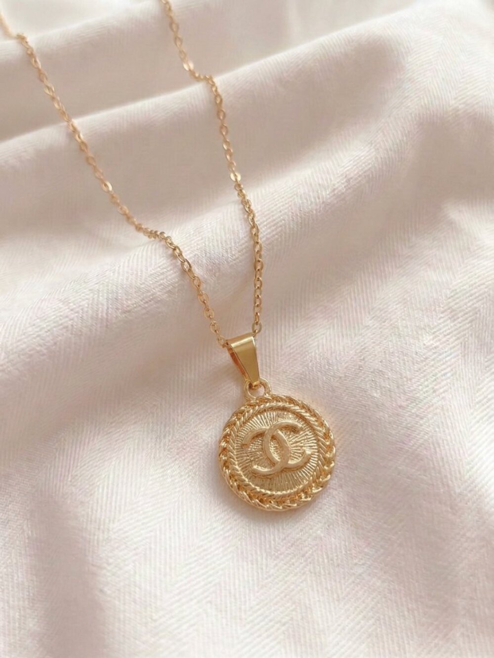 FREE Shipping✨Vintage CC Gold Button Upcycled Necklace ✨BOGO Sale!